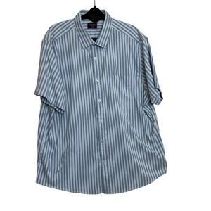 UNTUCKit Blue Striped Short Sleeve Casual Shirt Pizzuro 41466 sz XXL
